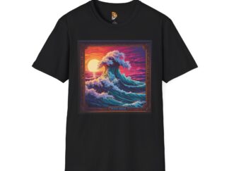 Vibrant Wave Art Unisex Softstyle T-Shirt