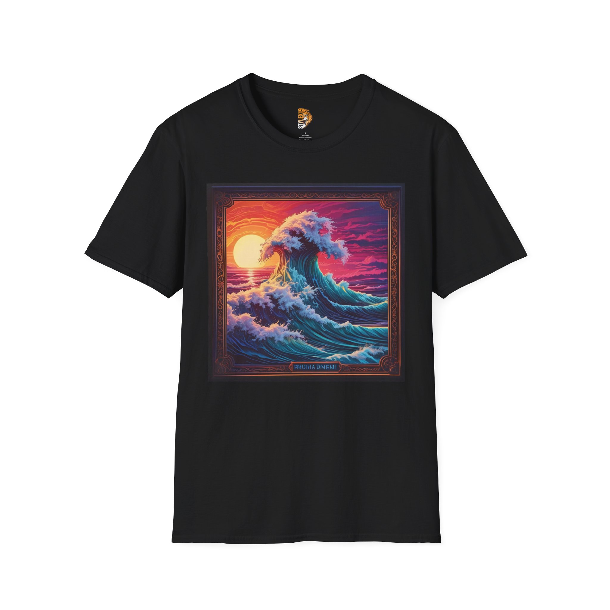 Vibrant Wave Art Unisex Softstyle T-Shirt