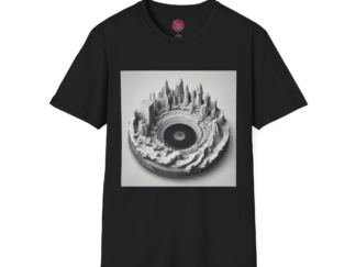 Vinyl Cityscape T-Shirt - Unisex Softstyle Graphic Tee