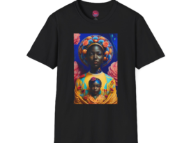 Empowered Flow Artistic Design for Self-Expression – Black Graphic Tee