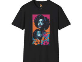 Bold Motherhood Vibrant Floral Design – Black Graphic Tee