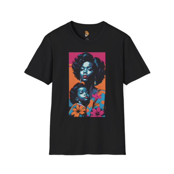 Bold Motherhood Unisex Softstyle T-Shirt - Vibrant Floral Design