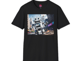 Retro Robot Graphic – Black Graphic Tee