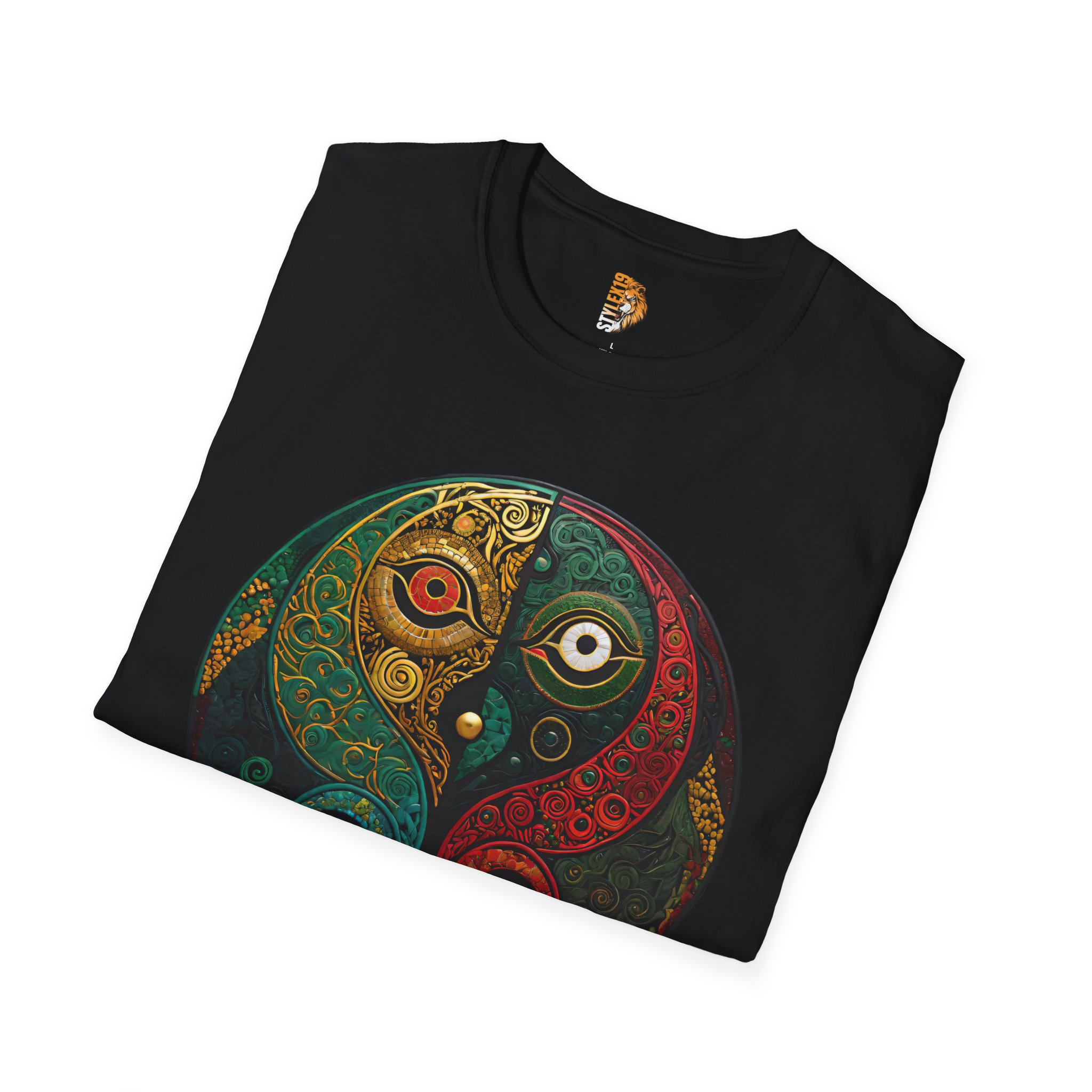 Bohemian Owl Unisex Softstyle T-Shirt - Artistic Nature Inspired Graphic Tee - Image 4