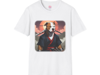 Samurai Dog Unisex Softstyle T-Shirt - Cool Graphic Tee for Dog Lovers