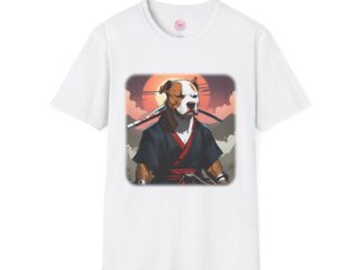 Samurai Dog Unisex Softstyle T-Shirt - Cool Graphic Tee for Dog Lovers