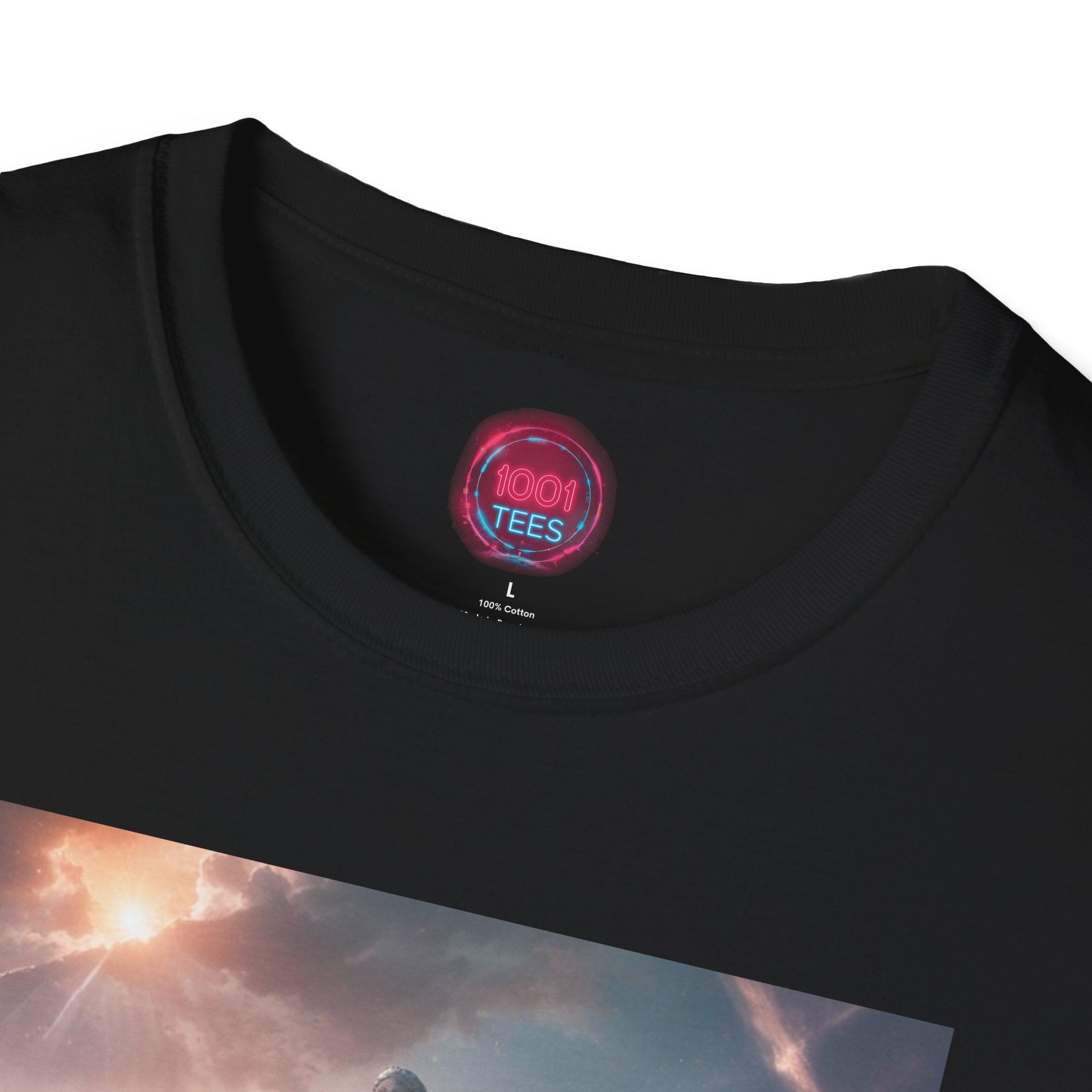 Mystical Statue Unisex Softstyle T-Shirt - Dreamy Art Design for Art Lovers - Image 3