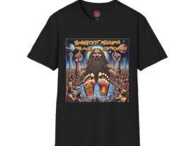Barefoot Messiah Graphic T-Shirt - Retro Rock Vibe for Music Lovers – Black Graphic Tee
