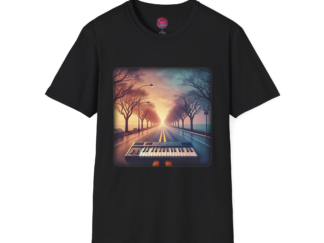 Musical Journey Unisex Softstyle T-Shirt - Retro Keyboard Design