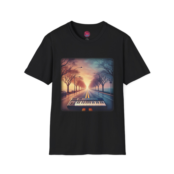Musical Journey Unisex Softstyle T-Shirt - Retro Keyboard Design
