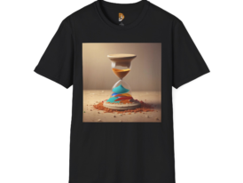 Time Flow Unique Hourglass Design – Black Graphic Tee