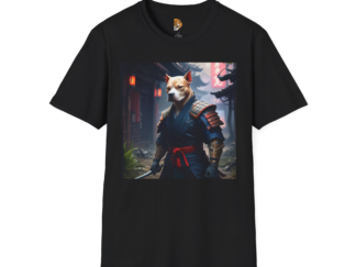 Samurai Dog Unisex Softstyle T-Shirt - Unique Anime-Inspired Design
