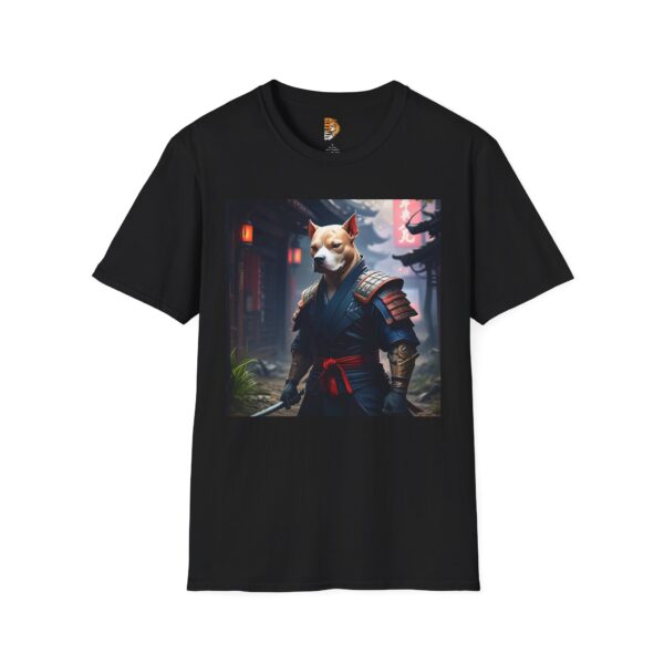 Samurai Dog Unisex Softstyle T-Shirt - Unique Anime-Inspired Design