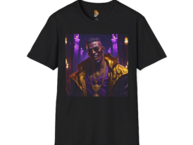 Vampire Rapper Graphic Stylish Vibrant Urban Streetwear Art – Black Graphic Tee
