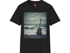Ocean Waves Guitar – Black Graphic Tee