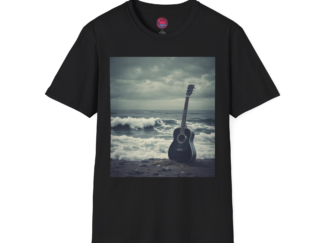 Ocean Waves Guitar Unisex Softstyle T-Shirt - Perfect for Music Lovers