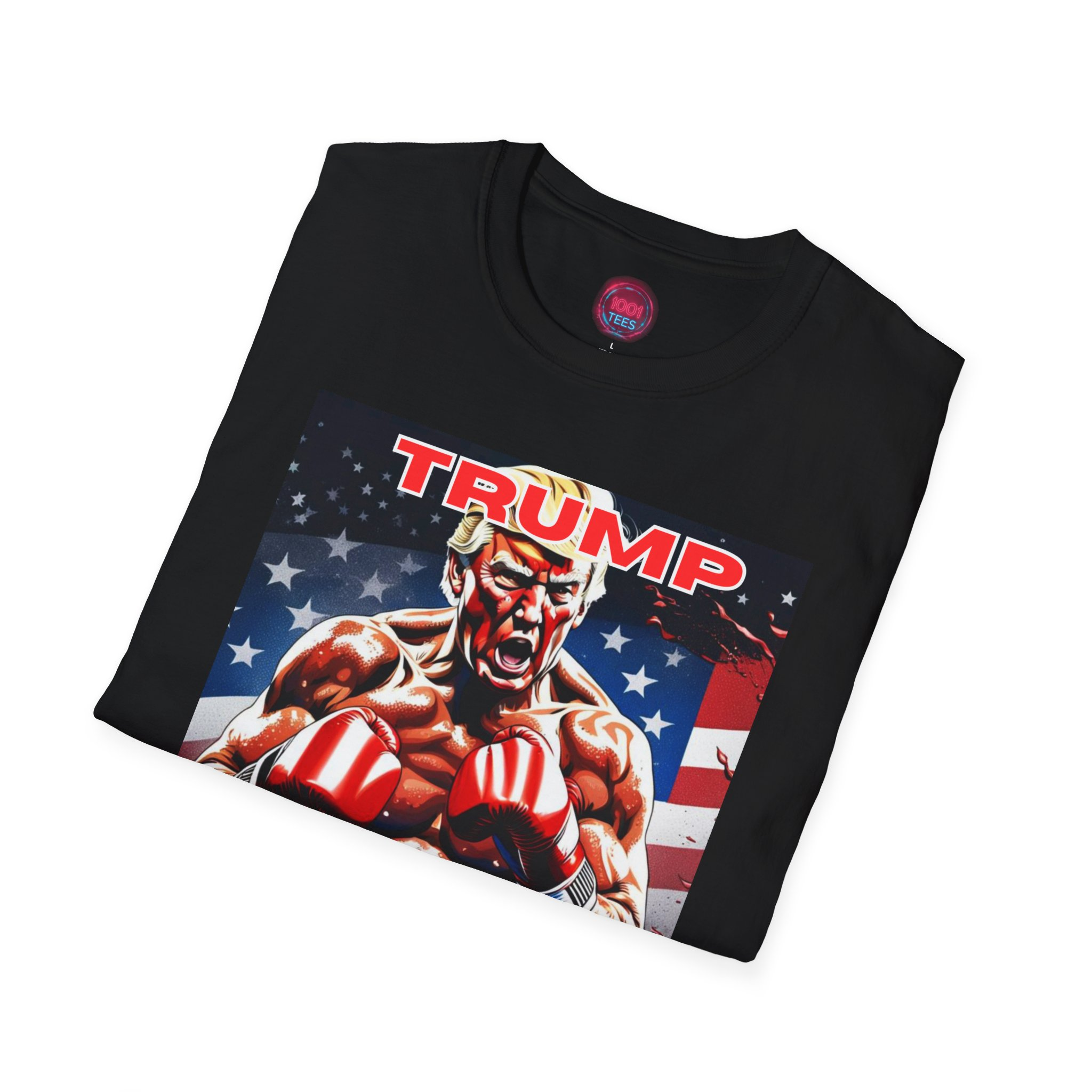 Patriotic Unisex Softstyle T-Shirt - "Trump: Fighting for America" - Image 8