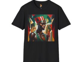 Artistic Vibrant African Portrait Design – Black Graphic Tee
