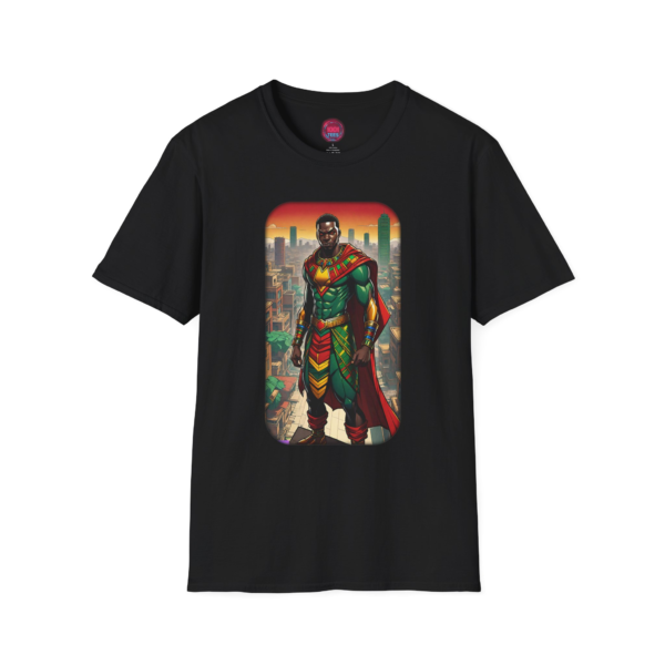Heroic Vibes Unisex Softstyle T-Shirt - Bold Comic Design for Superhero Fans