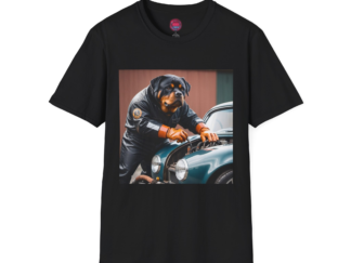 Cool Rottweiler Mechanic Unisex Softstyle T-Shirt - Perfect for Dog Lovers