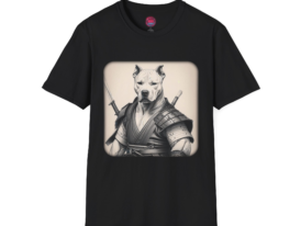 Samurai Dog Unique Pet Lover Gift – Black Graphic Tee