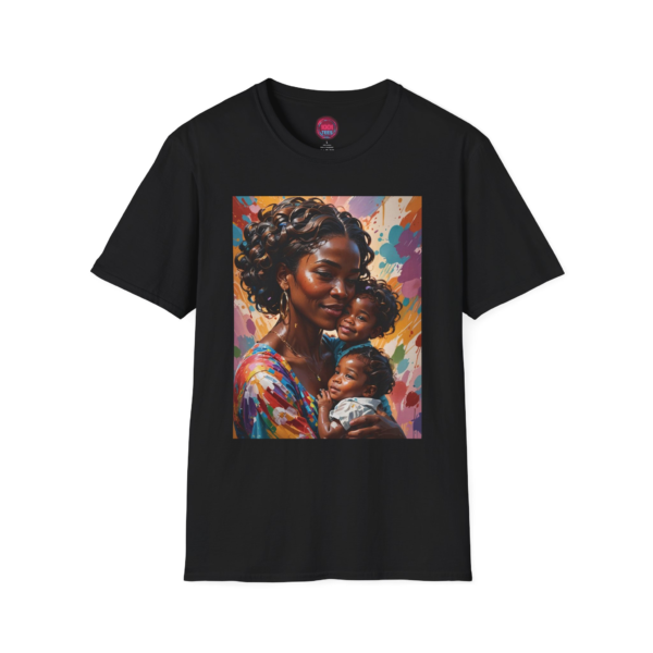 Motherhood Love Unisex Softstyle T-Shirt | Colorful Family Art Tee
