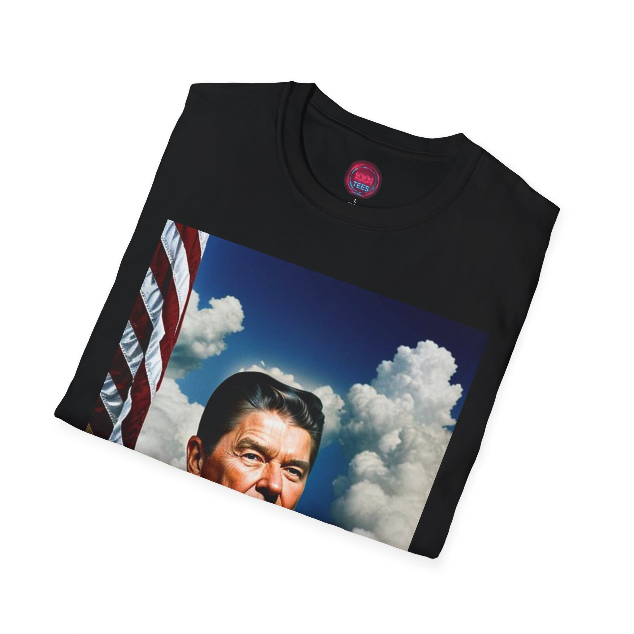 Reagan Portrait Unisex Softstyle T-Shirt - Vintage Political Tee - Image 4