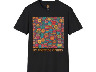 Let There Be Drums Unisex Softstyle T-Shirt - Colorful Music Design for Drummers