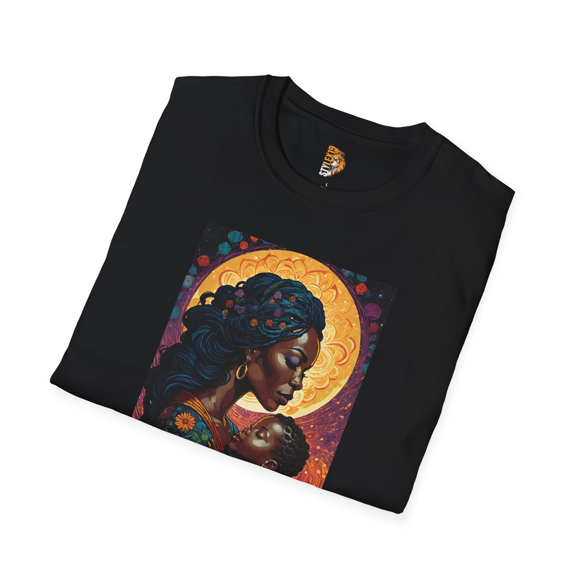 Mom & Child Love Unisex Softstyle T-Shirt | Motherhood Art Tee - Image 4