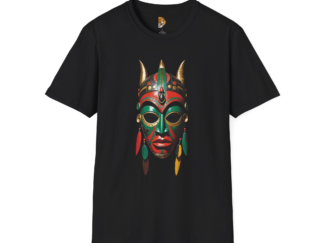 Artistic Tribal Mask Unisex T-Shirt - Unique Cultural Design