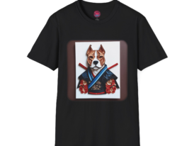 Samurai Dog Unique Pet Lover Tee – Black Graphic Tee
