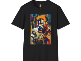 Artistic Action Hero Vibrant for Movie Fans – Black Graphic Tee