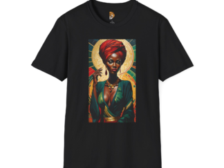 Empowered Woman Softstyle T-Shirt | Black Graphic Tee for Self-Expression & Celebration