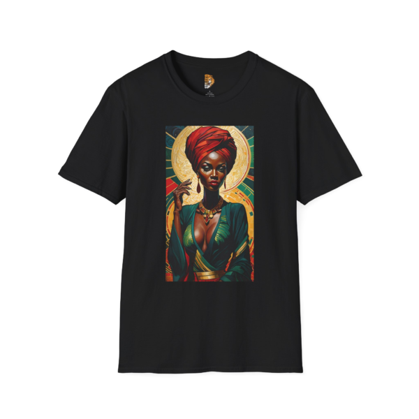 Empowered Woman Softstyle T-Shirt | Black Graphic Tee for Self-Expression & Celebration
