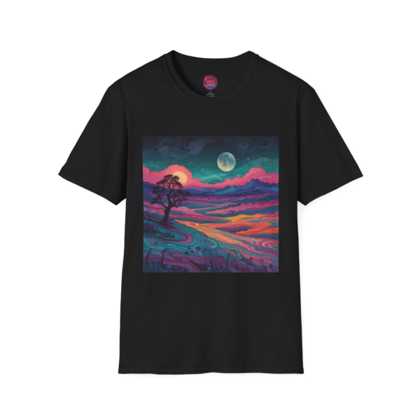Artistic Landscape Unisex Softstyle T-Shirt - Vibrant Nature Design