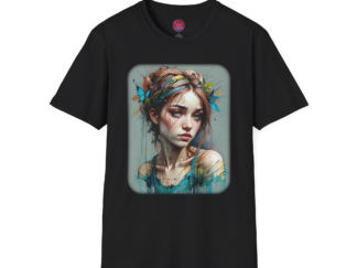 Artistic Portrait Unisex Softstyle T-Shirt - Unique Graphic Tee