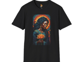 Bohemian Goddess Graphic T-Shirt - Tee with Lotus Design – Black Graphic Tee