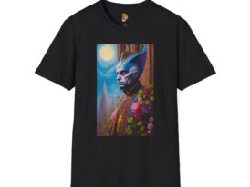 Mystical Alien Vampire Artwork Cosmic Vibes – Black Graphic Tee