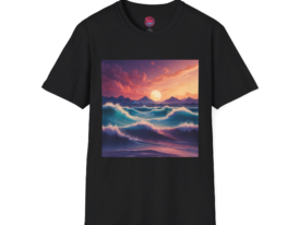 Sunset Waves – Black Graphic Tee