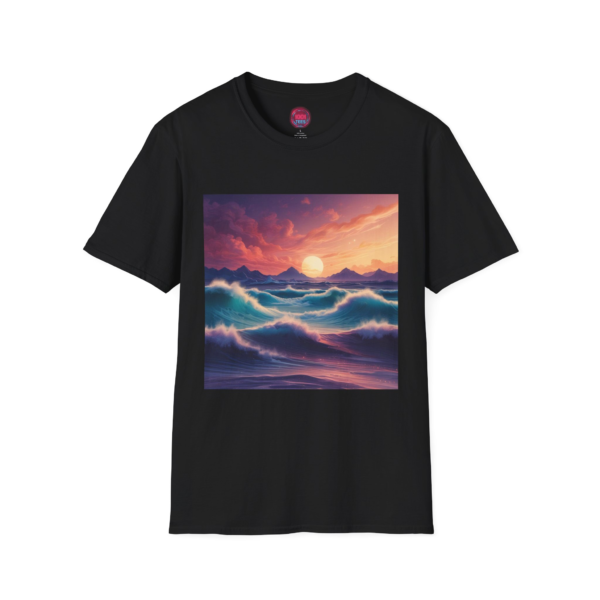 Sunset Waves Unisex Softstyle T-Shirt - Perfect for Beach Lovers & Nature Enthusiasts