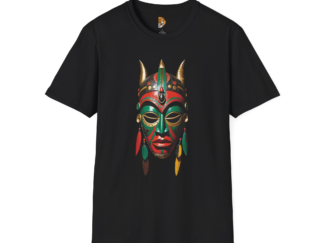 Cultural Celebration Unisex T-Shirt with Colorful Mask Design