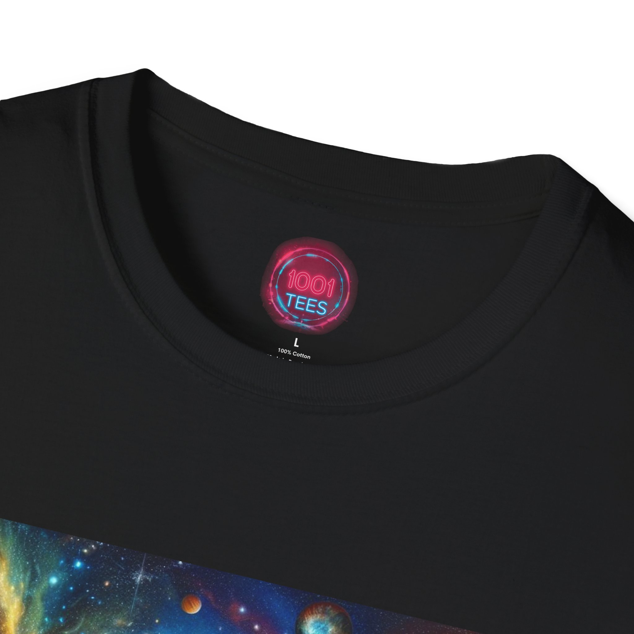 Cosmic Adventure Unisex Softstyle T-Shirt - Graphic Space Art Tee - Image 3