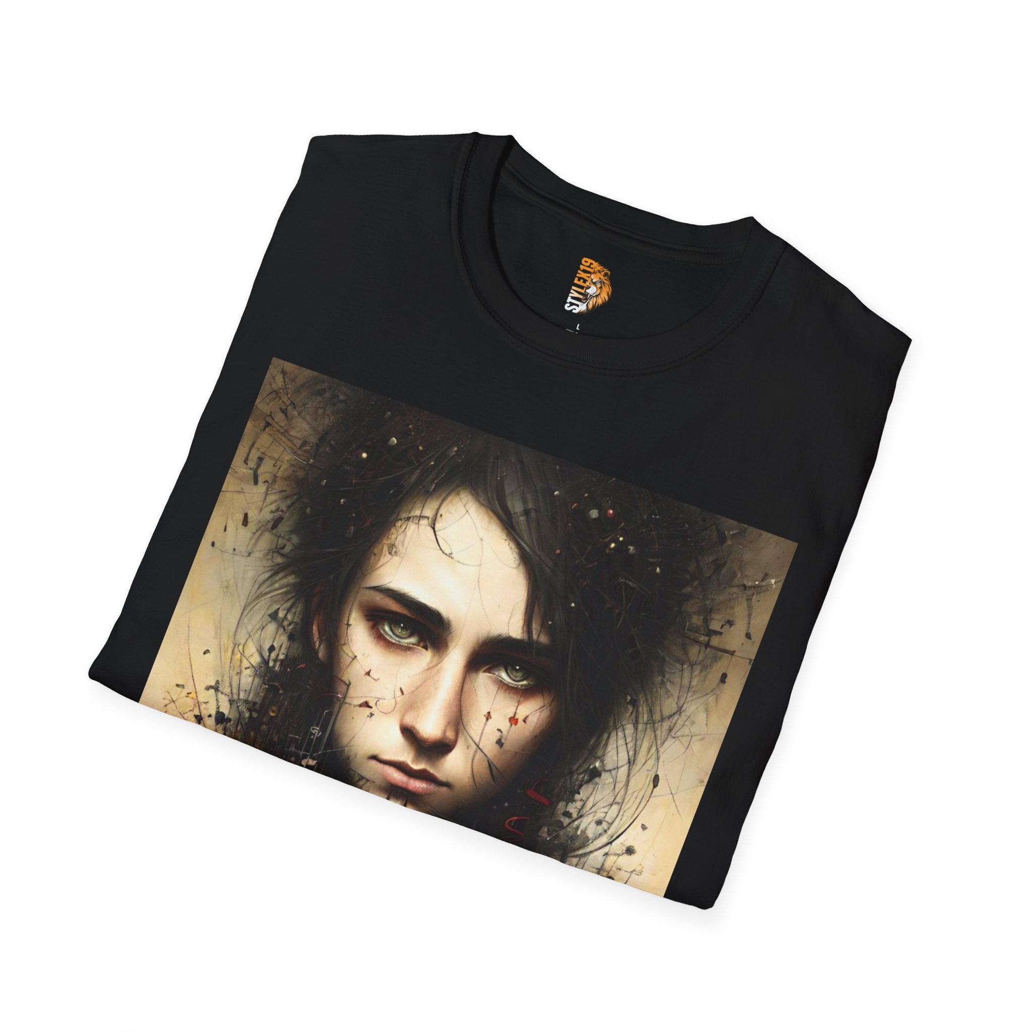 Artistic Unisex Softstyle T-Shirt - Unique Portrait Design - Image 4