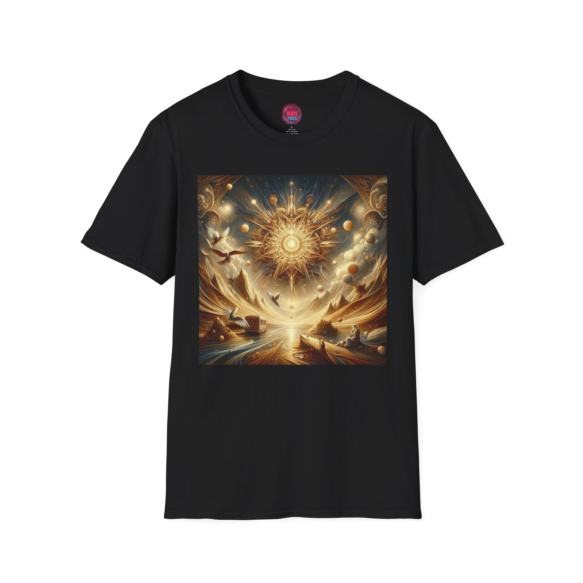 Celestial Art Unisex Softstyle T-Shirt - Cosmic Design for Art Lovers