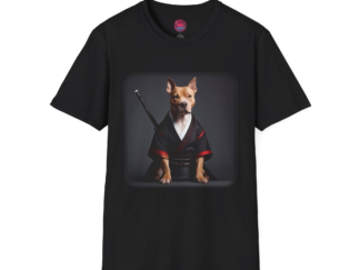 Samurai Dog Unisex Softstyle T-Shirt - Perfect for Pet Lovers!