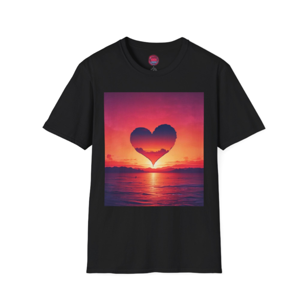 Sunset Heart Unisex Softstyle T-Shirt - Vibrant Love Design for Casual Comfort