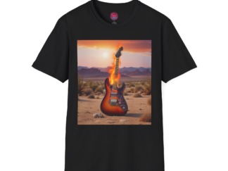 Sunset Guitar Unisex Softstyle T-Shirt - Perfect for Music Lovers