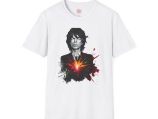 Rock Star Unisex Softstyle T-Shirt - Artistic Design with Color Splash