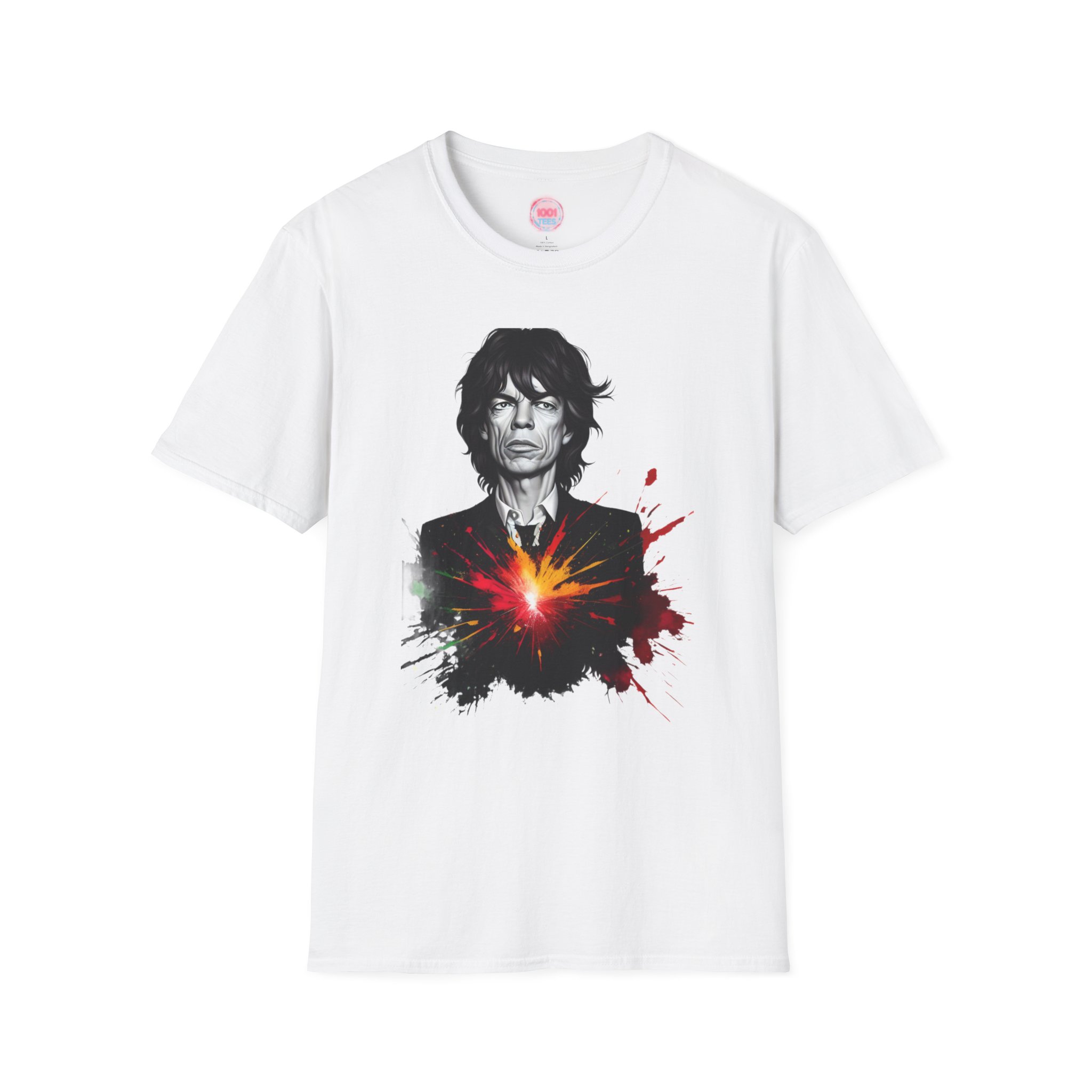 Rock Star Unisex Softstyle T-Shirt - Artistic Design with Color Splash