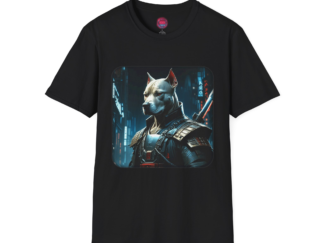 Epic Warrior Dog Unisex Softstyle T-Shirt - Perfect for Pet Lovers and Gaming Fans